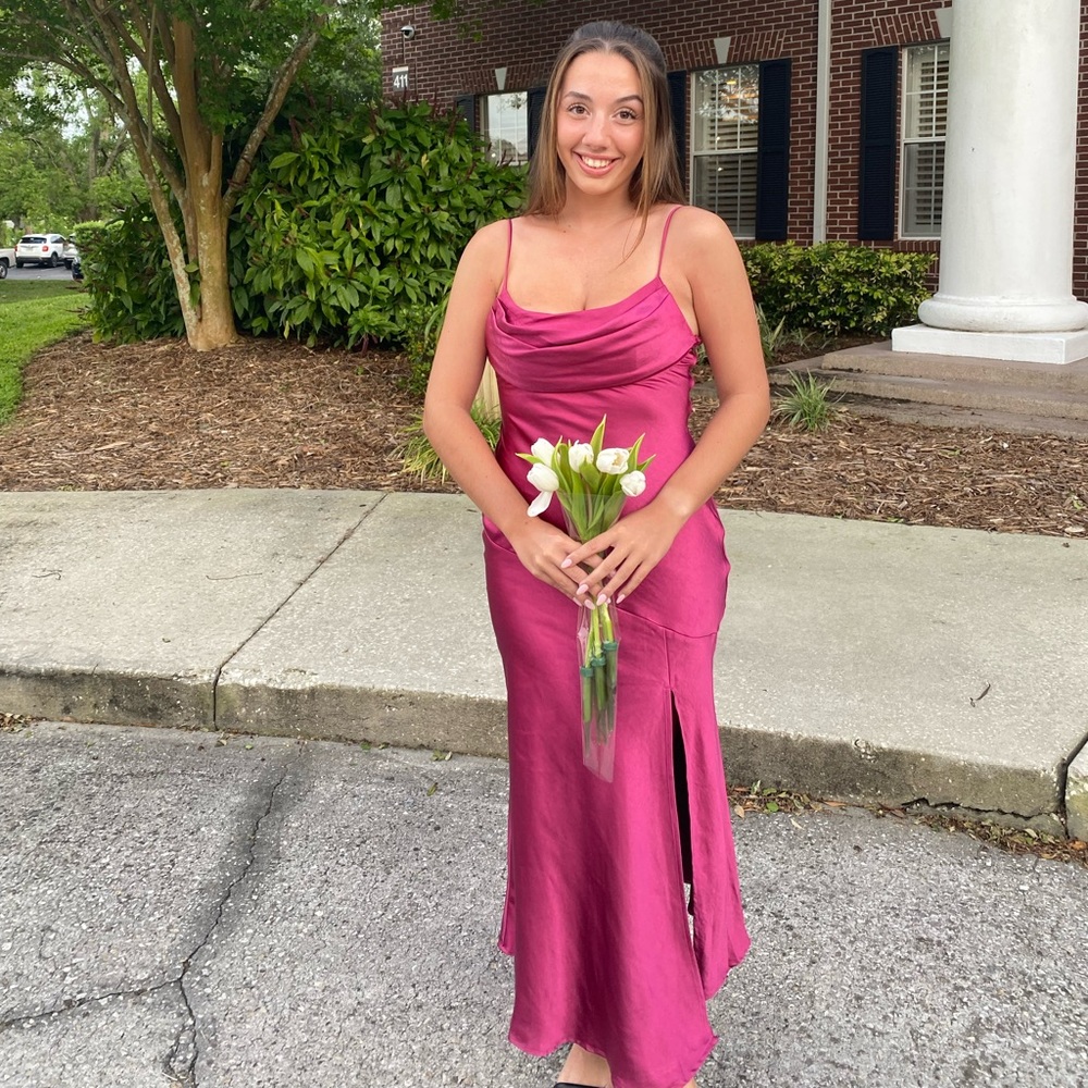 magenta formal dress